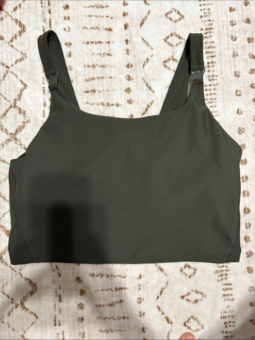 Old Navy Active Olive Green Scoop Neck Nursing Sports Bra shirt